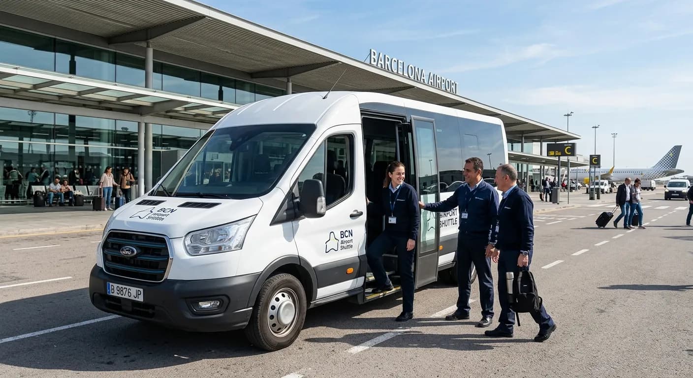 Professional minibus shuttle for a corporate team event transfer in Madrid