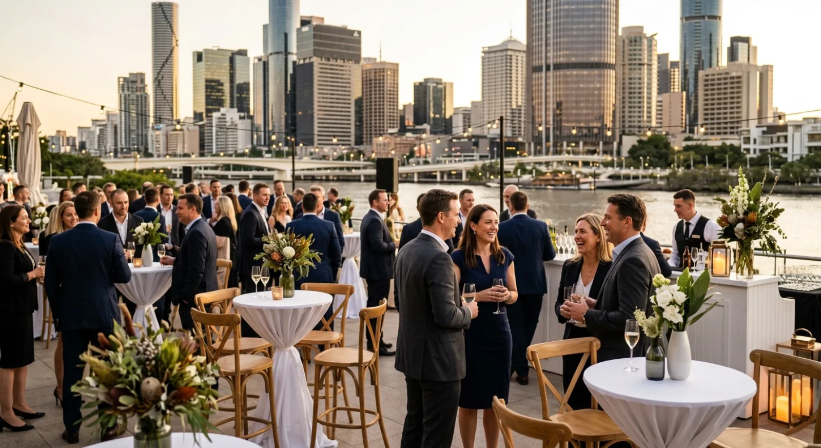 Brisbane CBD central business district with modern office buildings and corporate venues