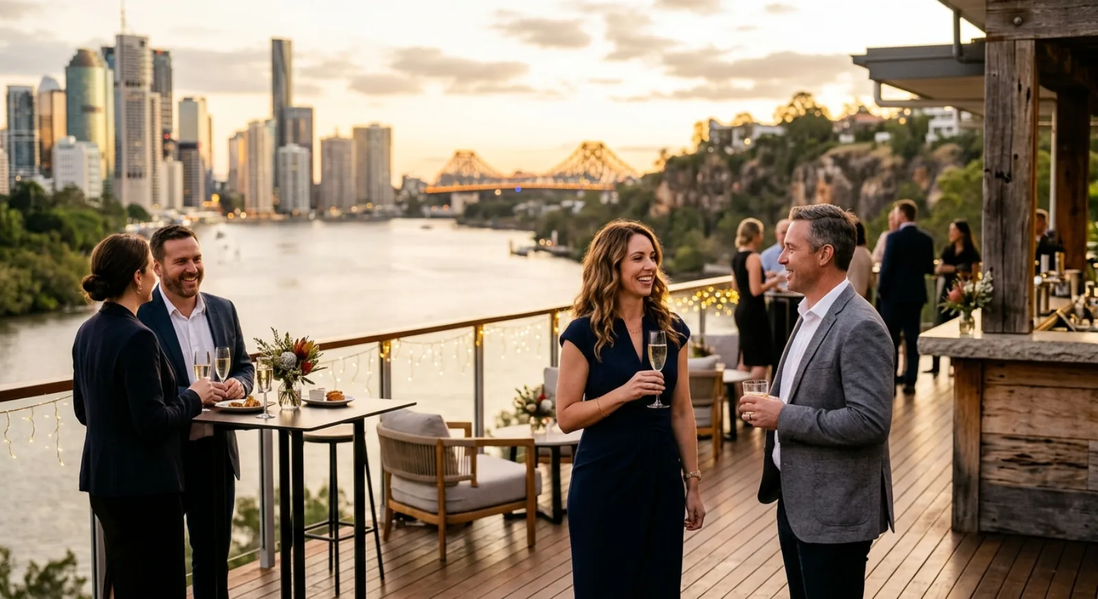 Scenic Kangaroo Point Cliffs event venue in Brisbane with dramatic backdrop