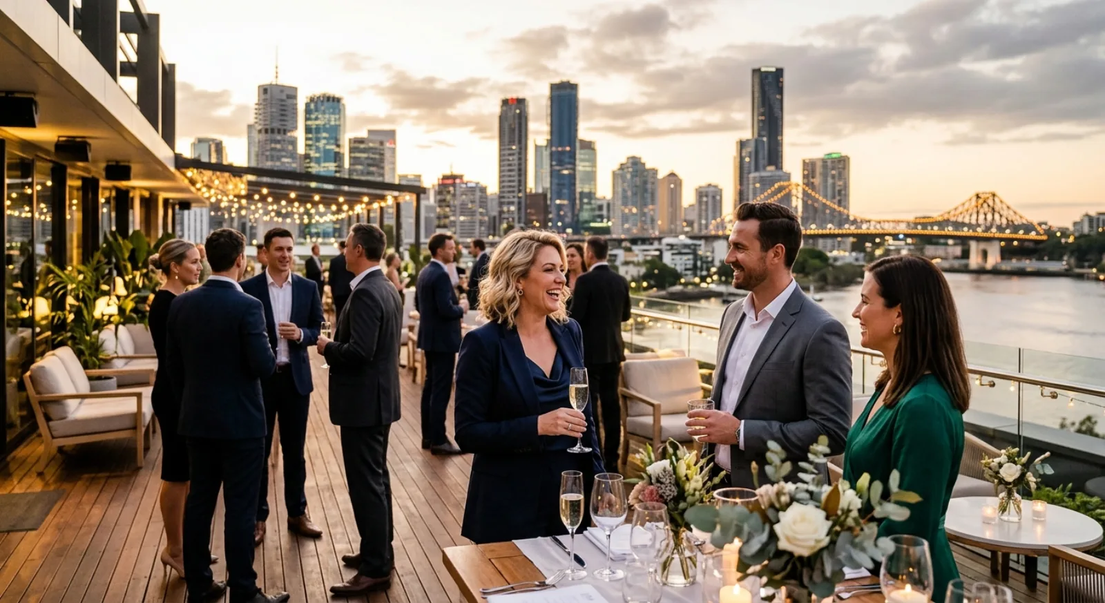 Modern rooftop venue in Brisbane with city views and contemporary design