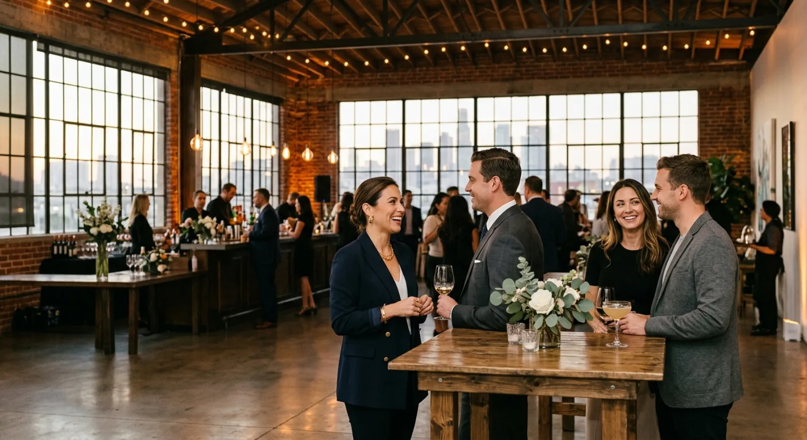 Industrial DTLA loft venue in Arts District with exposed brick and creative event setup