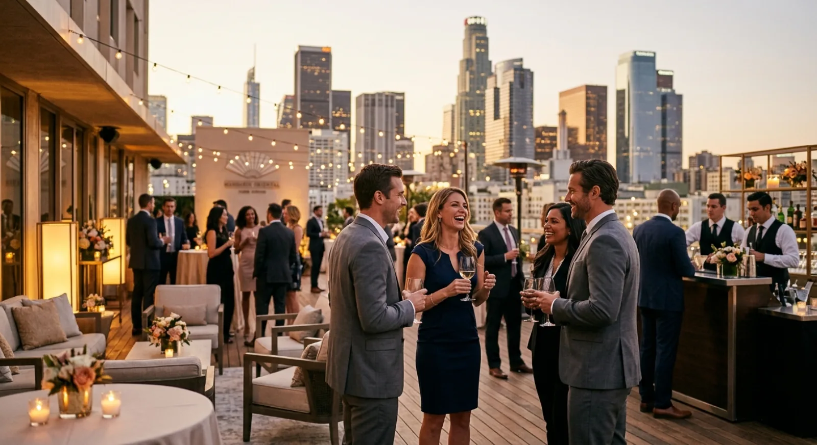 Modern downtown Los Angeles luxury hotel with city views and event facilities