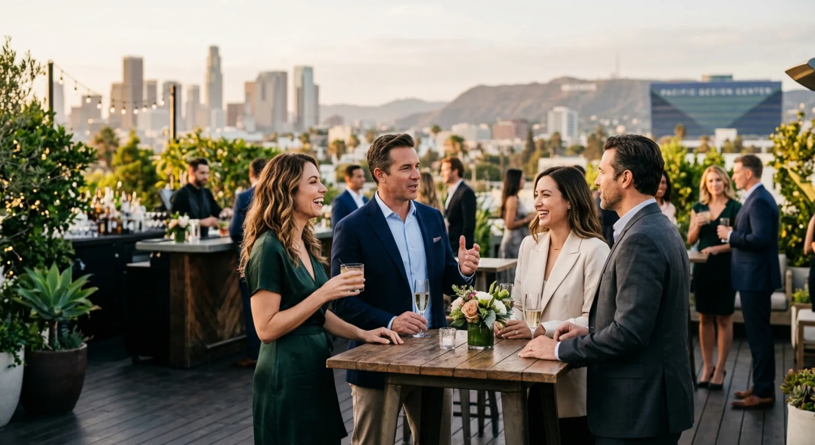 Trendy West Hollywood rooftop venue with city views and nightlife atmosphere