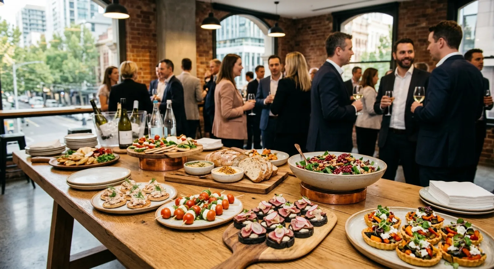 Modern Australian catering service at corporate event in Melbourne