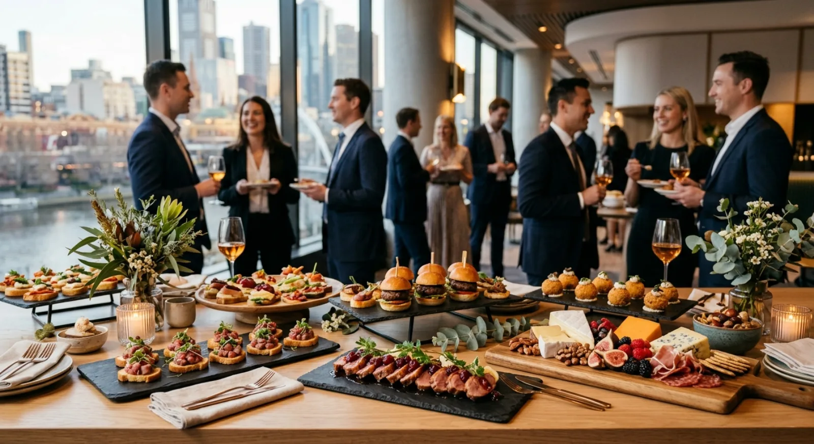Premium fine dining catering at corporate event in Melbourne