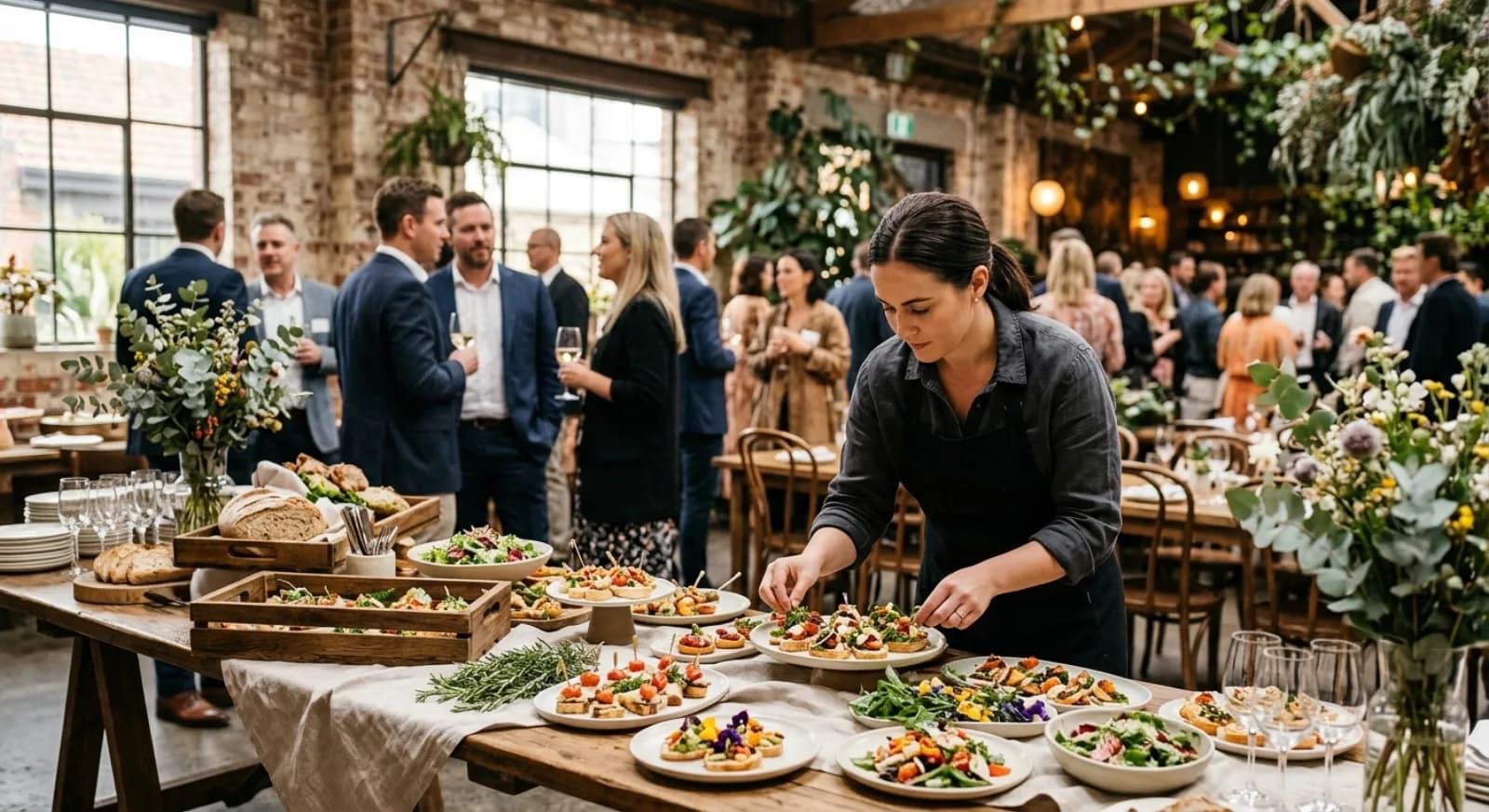 Eclectic bohemian catering at corporate event in Melbourne