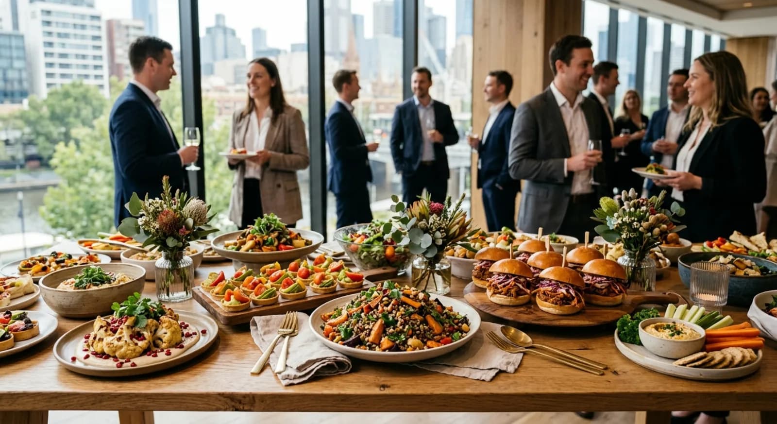 Plant-based vegan catering at corporate event in Melbourne