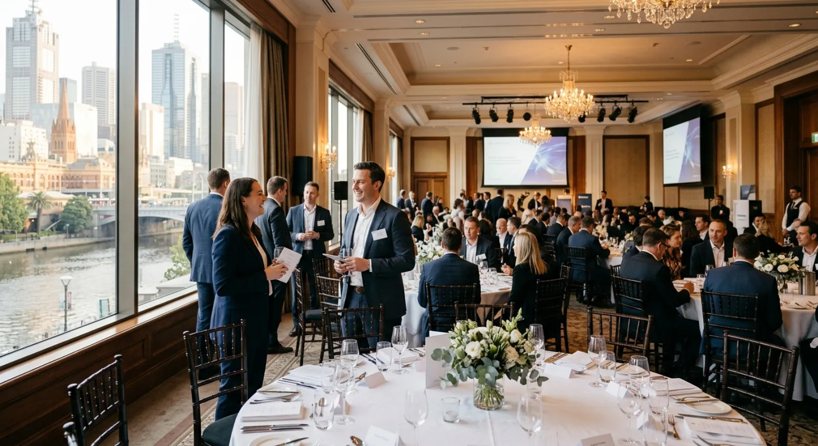 Luxury CBD hotel ballroom venue in Melbourne with corporate event facilities
