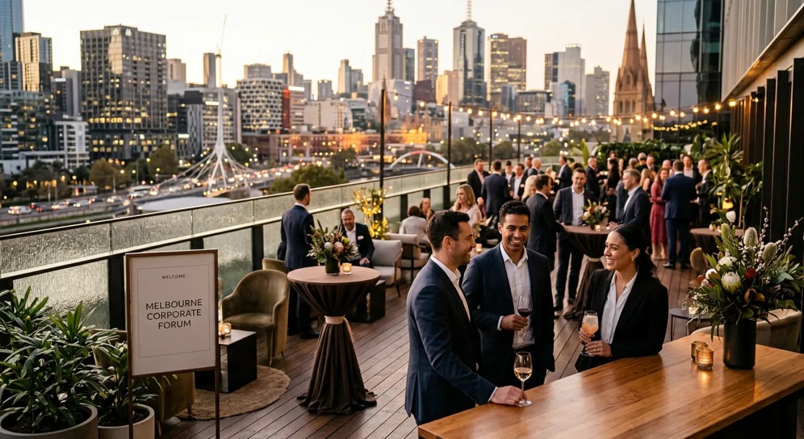 Melbourne CBD central business district with modern office buildings and corporate venues