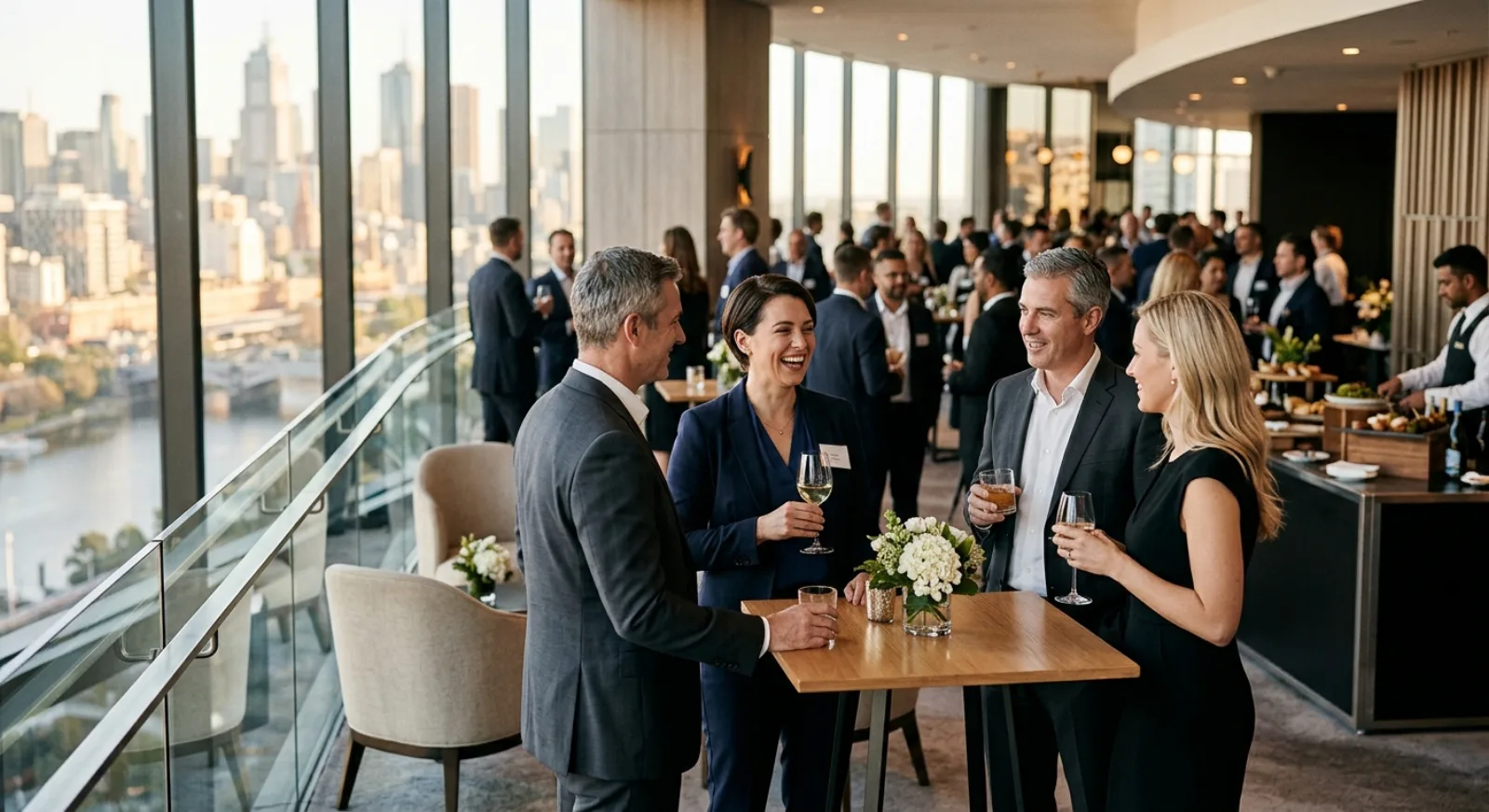 Modern Crown Metropol 28th Floor rooftop venue in Melbourne with city views
