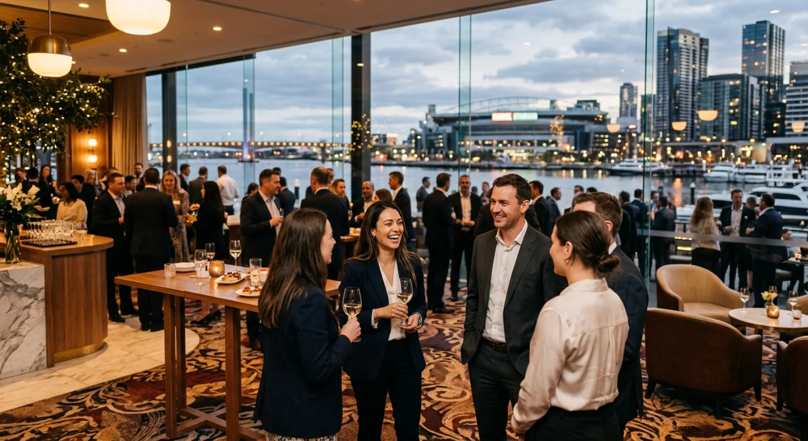 Modern Docklands waterfront hotel with contemporary design and river location