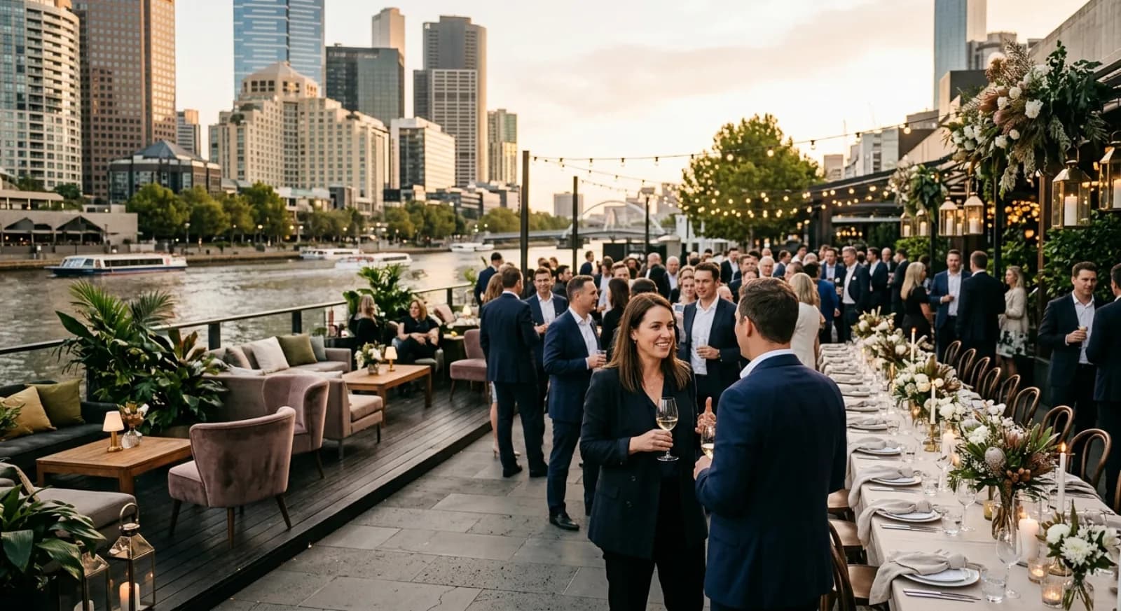 Southbank cultural precinct in Melbourne with galleries, theaters, and event venues