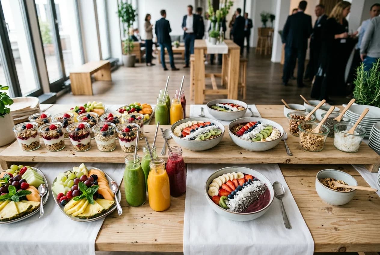 Healthy bowl and snack catering at a corporate workshop in Vienna