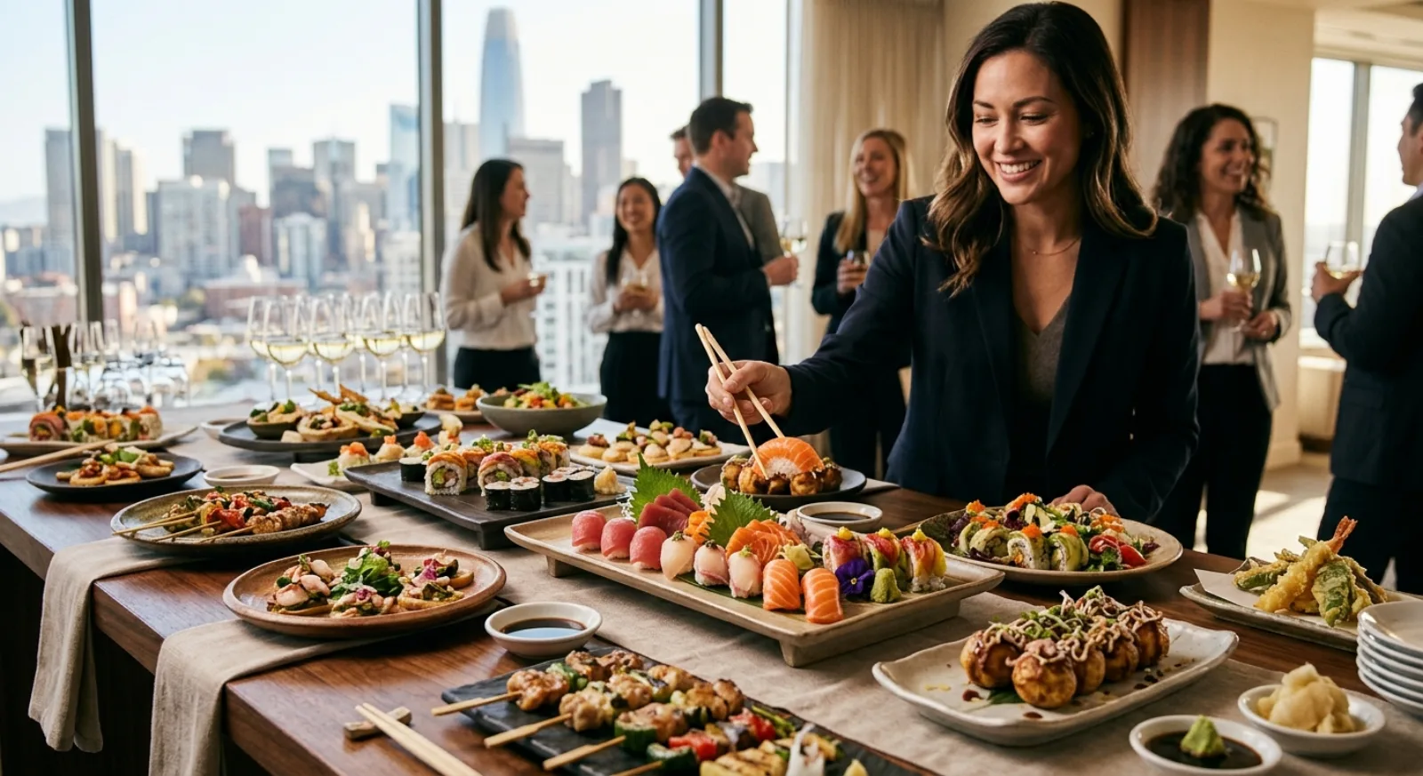 Japanese contemporary catering at corporate event in San Francisco