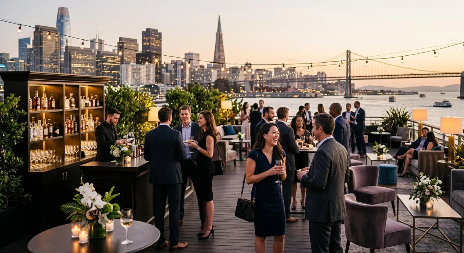 Financial District San Francisco with corporate offices and Embarcadero waterfront venues