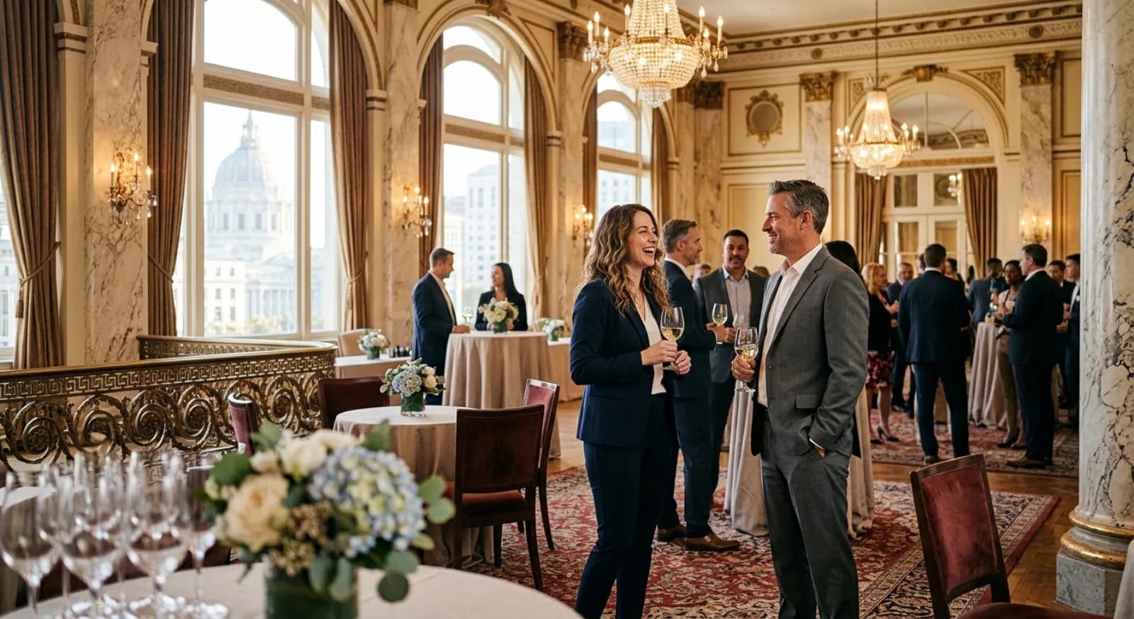 Historic Palace Hotel San Francisco with grand ballroom and ornate design